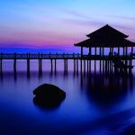 Pemandangan laut di Pantai Kartini Jepara saat sore hari